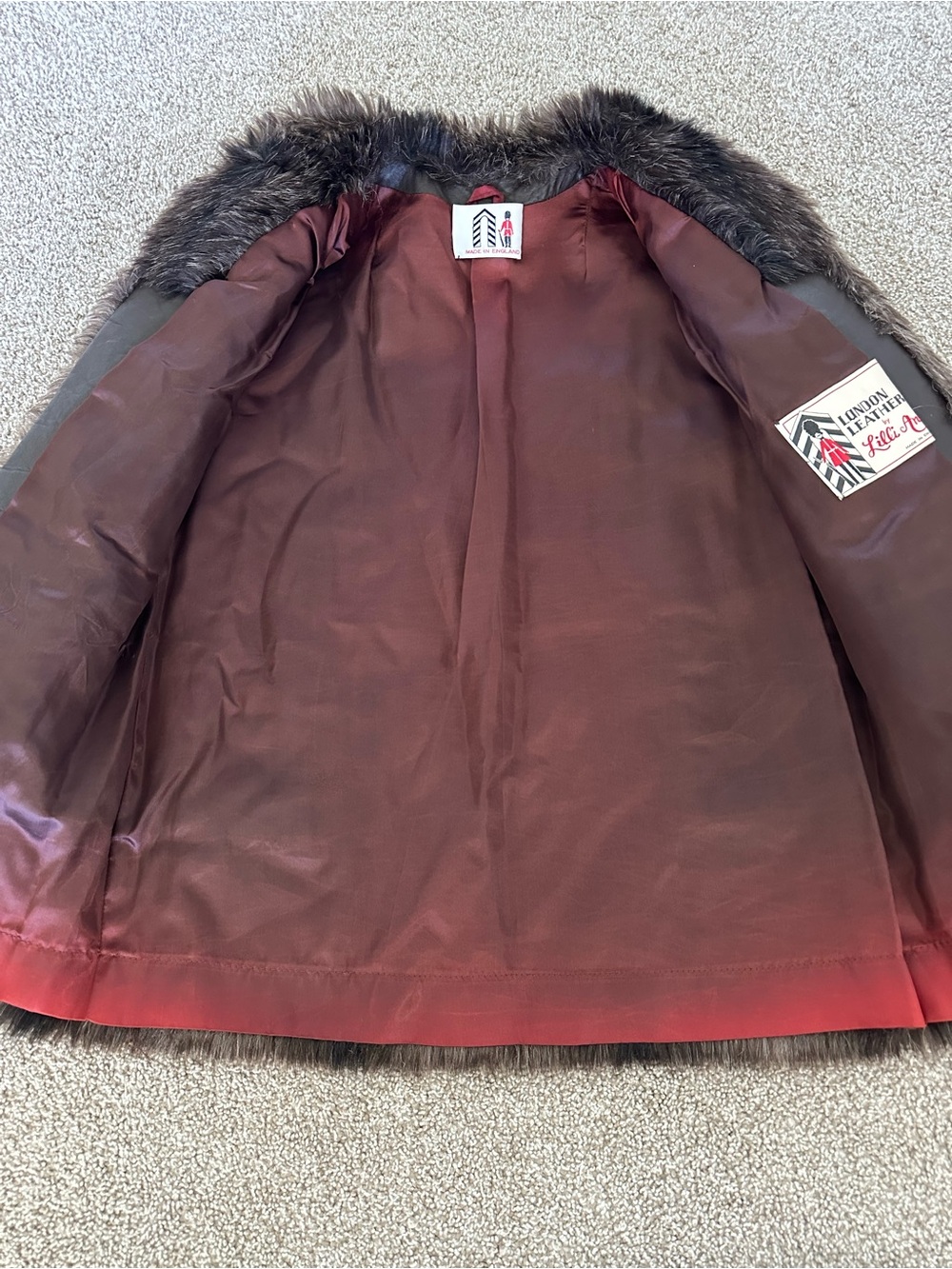 Vintage Lilli Ann 1960s Faux Fur Chevron Herringbone Statement Coat - Picture 6 of 13